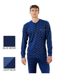 Men's seraph cotton jersey long pajamas Irge MIL2694