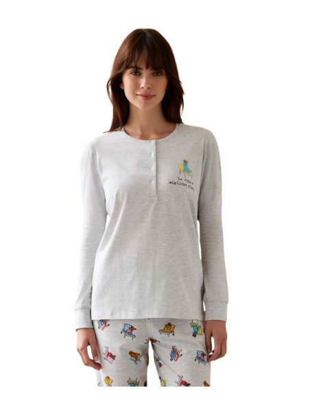 Woman's cotton jersey pajamas Enrico Coveri EP5363