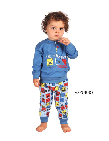 Pigiama da neonato manica lunga in jersey di cotone Gary 1100