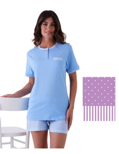 Pigiama donna a manica corta in jersey cotone Karelpiu' KE0089
