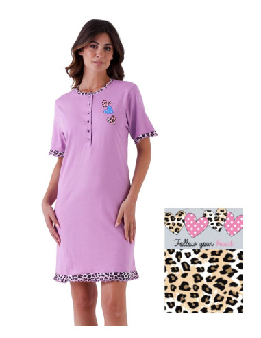 Women's half sleeves cotton jersey nightdress Karelpiu' KE0124