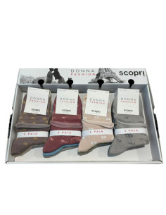 Gruppo 3 calzini donna smollati in cotone elasticizzato Scopri Prisco Mandarin