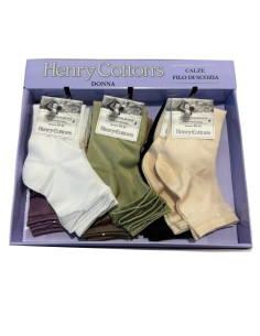 Women's stretch Scotland yarn short socks Henry Cotton's HF402