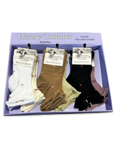 Women's stretch Scotland yarn short socks Henry Cotton's HF440 (1 PAIR)