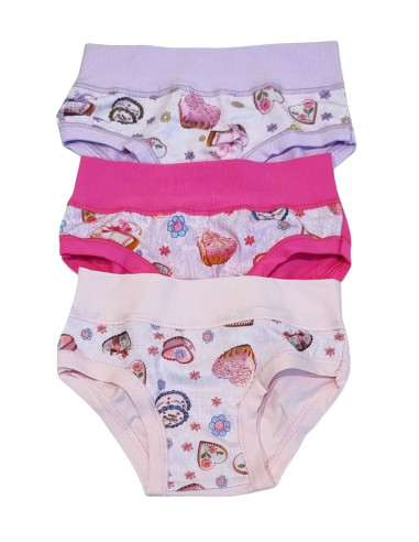 Gruppo 6 slip bambina in cotone elasticizzato Emy B2980