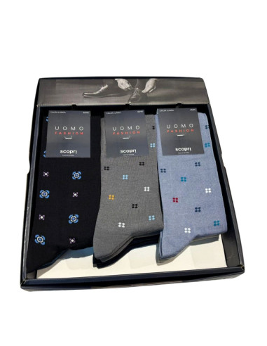 Men's elastic cotton long socks Prisco Murakami (1 pair)