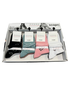 Women's loosened stretch cotton short socks Scopri Prisco Coconut