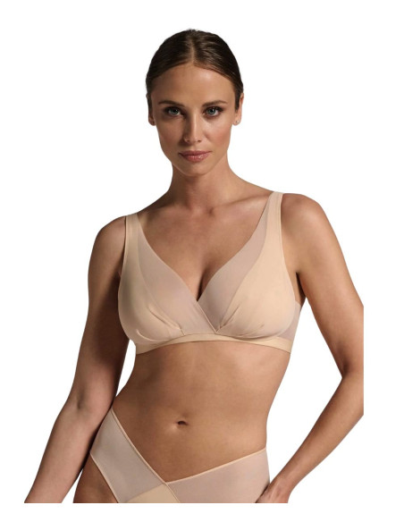 Reggiseno a vela sfoderato senza ferretto in tulle e microfibra Lepel Tesoro 300 Coppa B