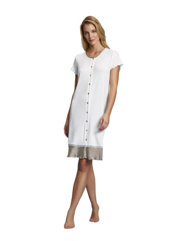 Woman opened half sleeves viscose and saten nightdress Andra 7412