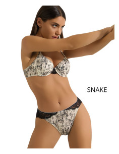 Completo donna con push-up imbottito in bamboo e pizzo con brasiliana Pura P0847C 2