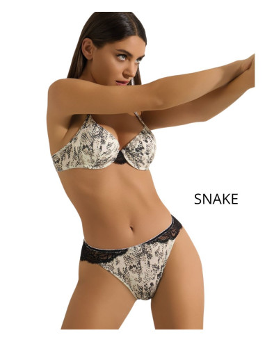 Woman set with bamboo padded push-up bra and brazilian briefs Pura P0847C