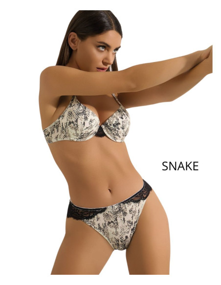 Woman set with bamboo padded push-up bra and brazilian briefs Pura P0847C