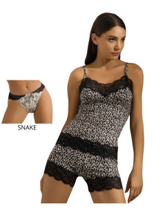 Completo donna con top in bamboo, pizzo e panty Pura P0848C 2