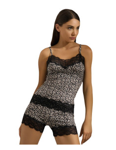 Completo donna con top in bamboo, pizzo e panty Pura P0848C