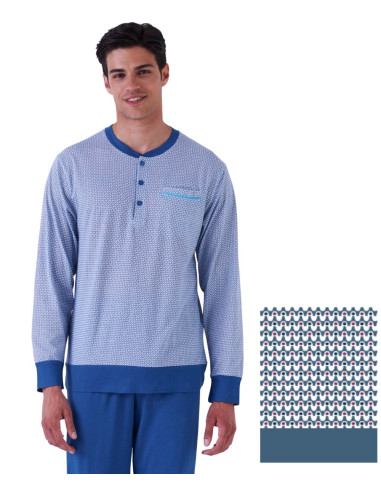 Men's seraph cotton jersey long pajamas Karelpiu' KE0217