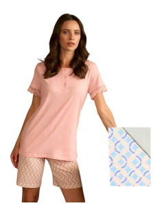 Pigiama donna a manica corta in jersey di cotone Linclalor 75447
