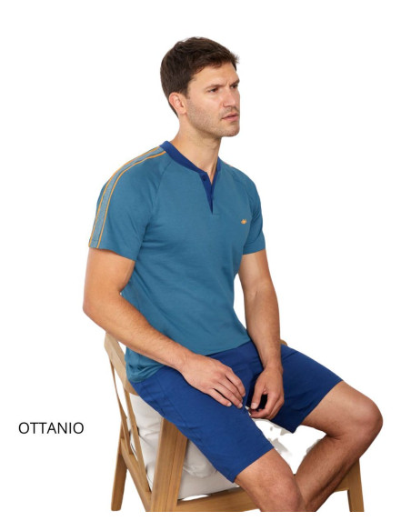 Men's cotton jersey short pajamas Il Granchio GP1157