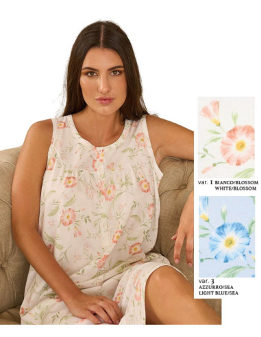 Woman wide shoulder cotton jersey nightdress Linclalor 74367