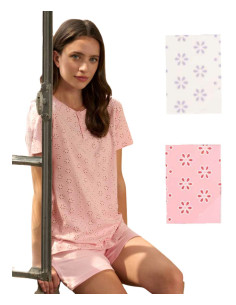 Women's cotton jersey short pajamas Linclalor 75434