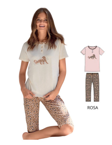 Women's cotton jersey half sleeves pajamas Infiore Sauvage SVG654191