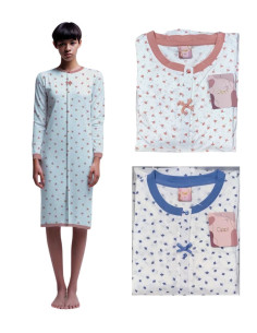 Women's long sleeves cotton jersey clinc nightdress Cippi 2730