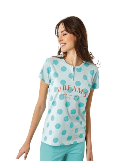 Women's half sleeves cotton jersey pajamas Il Granchio Lady GP5133