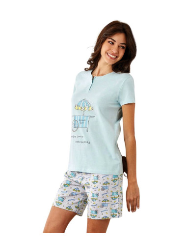 Women's half sleeves cotton jersey pajamas Il Granchio Lady GP5128