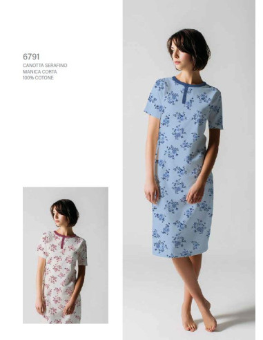 Women's short-sleeved nightgown in cotton jersey Cippi Smarty 6791