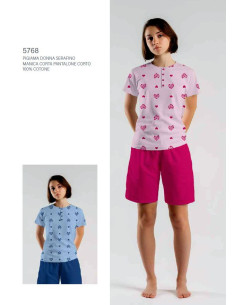 Woman cotton jersey short sleeves pajamas Cippi Smarty 5768