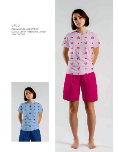 Woman cotton jersey short sleeves pajamas Cippi Smarty 5768