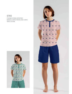 Pigiama donna a manica corta in jersey di cotone Cippi Smarty 5765