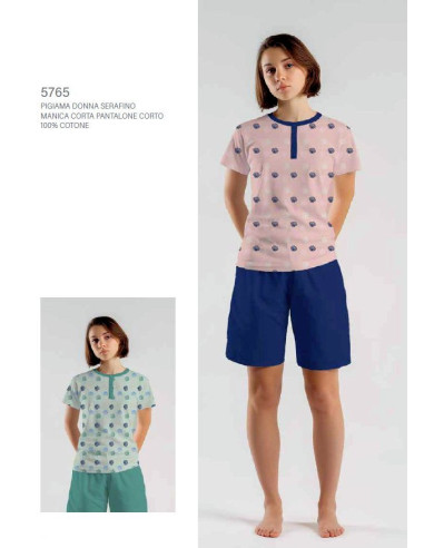 Pigiama donna a manica corta in jersey di cotone Cippi Smarty 5765