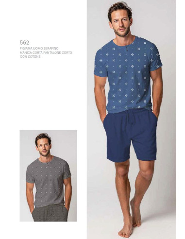 Men's short cotton jersey pajamas Cippi Smarty 562
