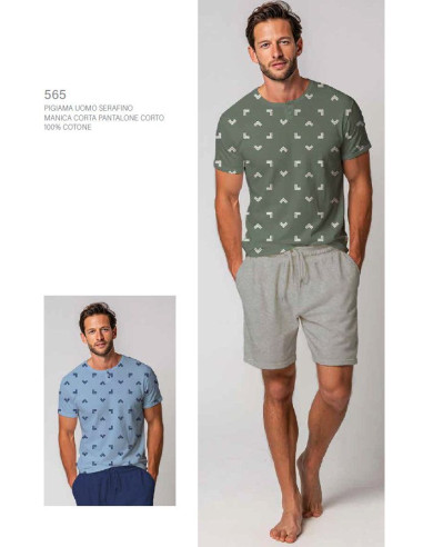 Men's short cotton jersey pajamas Cippi Smarty 565