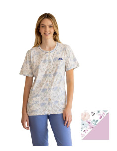 Pigiama donna aperto a manica corta in jersey di cotone Irge IRL2563