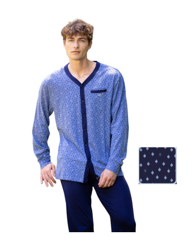 Men's opened cotton jersey long pajamas Irge IRL 2526