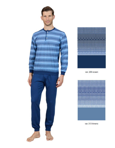 Men's cotton jersey pajamas with cuffs Bip Bip 3777