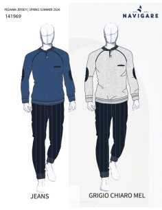 Pigiama uomo in jersey di cotone a manica lunga Navigare 141969 2