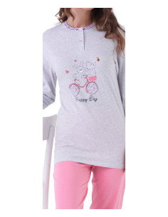 Pigiama donna a serafino in jersey di cotone Karelpiu' KE0138 2