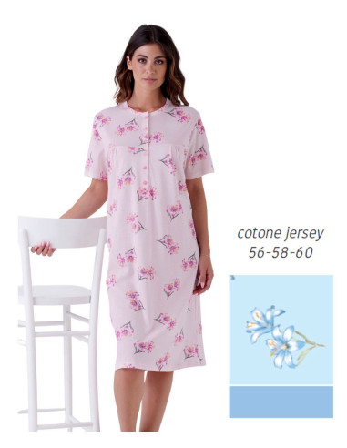 Women's short sleeves cotton jersey calibrated nightdress Karelpiu' KE0010