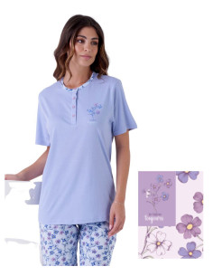 Women's half sleeves cotton jersey pajamas Karelpiu' KE0015