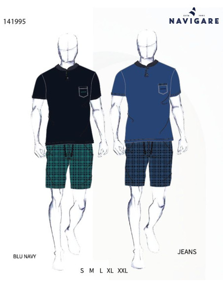 Men's cotton jersey short pajamas Navigare 141995
