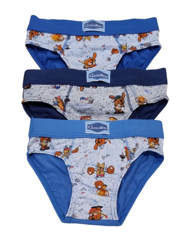 Gruppo 6 slip bambino in cotone elasticizzato Gasolino U3853