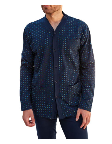 Pigiama uomo aperto in jersey di cotone Nottingham NPA560