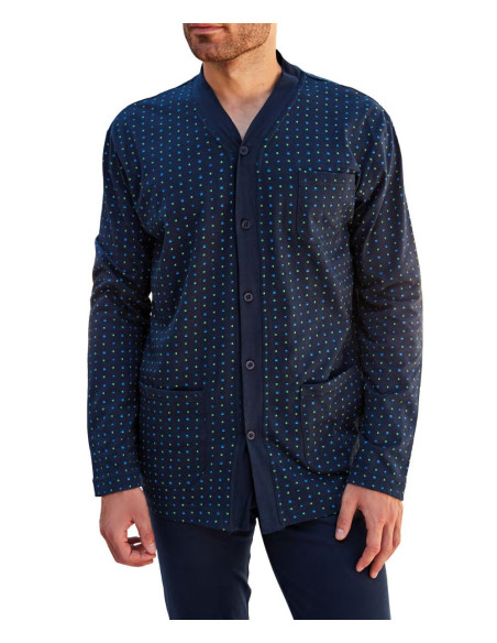 Men's opened cotton jersey pajamas Nottingham NPA560