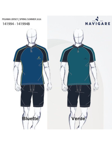 Men's cotton jersey short pajamas Navigare 141994