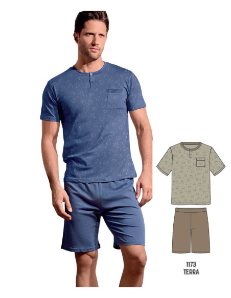 Pigiama uomo corto in jersey di cotone Infiore Uomo DSR754255