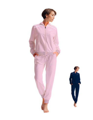 Tuta donna primaverile in cotone garzato con zip Superga 26406