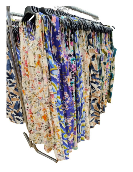 Abito donna prendisole smanicato in jersey di cotone Flora V014