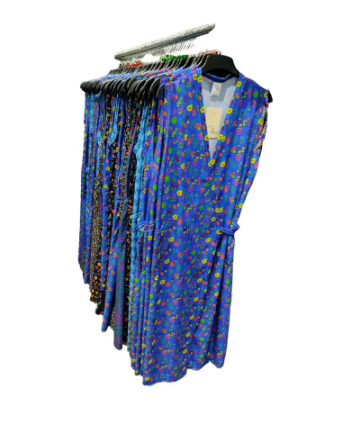 Woman sleeveless crossed jersey dress Flora V04